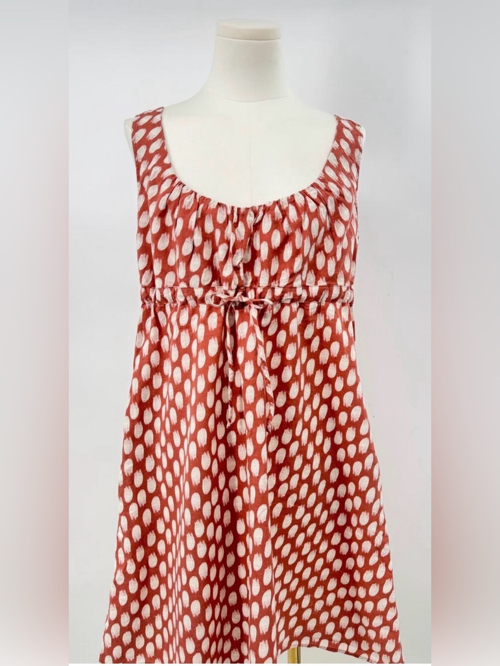 Patagonia Summertime Dress Terracotta Brushstroke Sleeveless Cotton Hemp 12 L